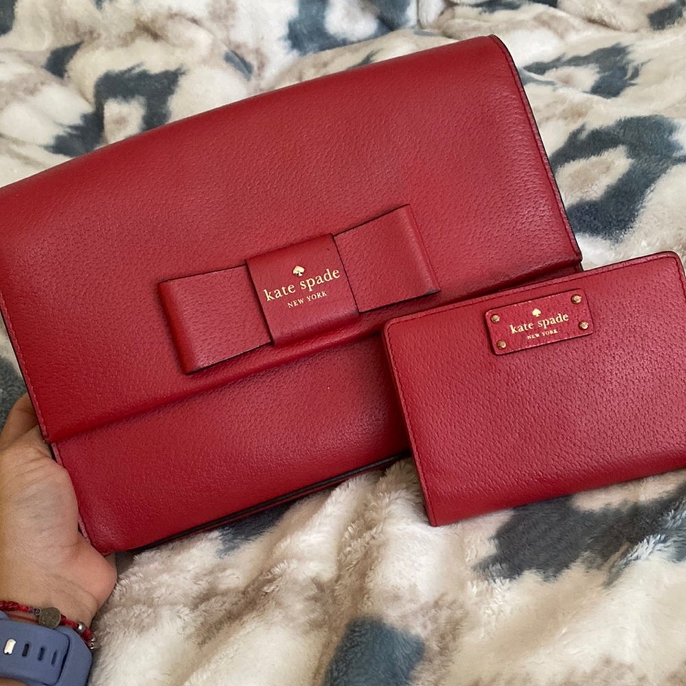 Kate Spade Red Bow Satchel with wallet